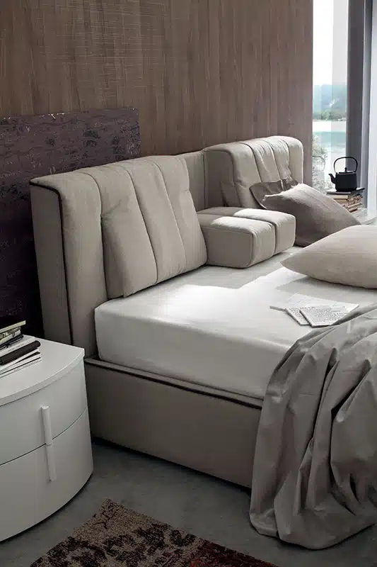 Oliver TOP - Letto matrimoniale con cuscini regolabili in tessuto o ecopelle MARONESE ACF