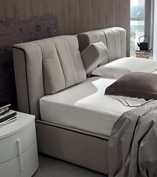 Oliver TOP - Letto matrimoniale con cuscini regolabili in tessuto o ecopelle MARONESE ACF