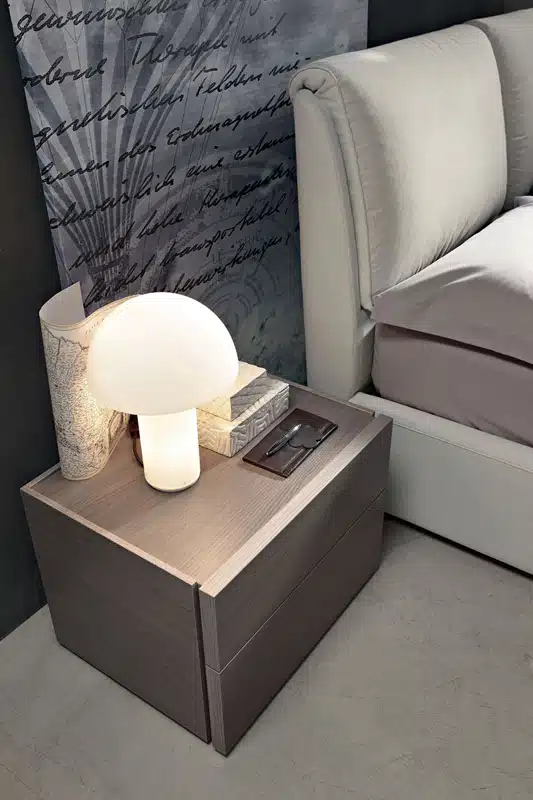 Eden - Comodino moderno 2 cassetti L 57,5 cm MARONESE ACF
