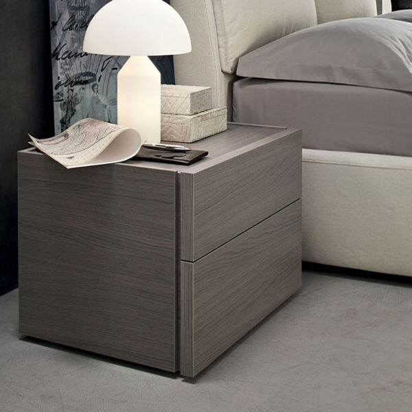 Eden - Comodino moderno 2 cassetti L 57,5 cm MARONESE ACF
