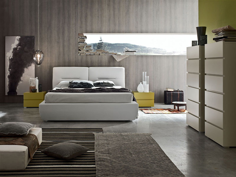 Elio - Letto matrimoniale moderno imbottito MARONESE ACF