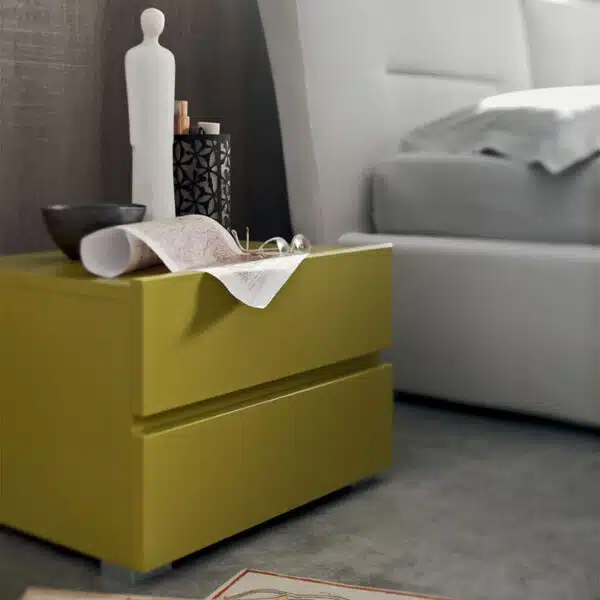 Beta - Comodino moderno 2 cassetti L 48,5 cm MARONESE ACF