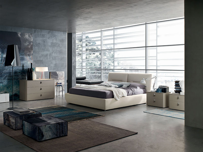 Elio - Letto matrimoniale moderno imbottito MARONESE ACF