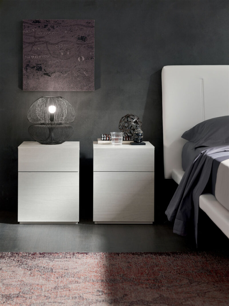 Brio - Comodino moderno 2 cassetti L 38,2 cm MARONESE ACF