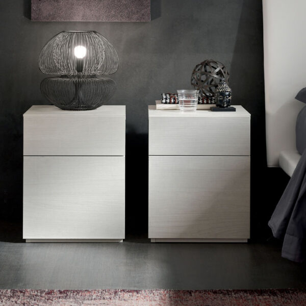 Brio - Comodino moderno 2 cassetti L 38,2 cm MARONESE ACF