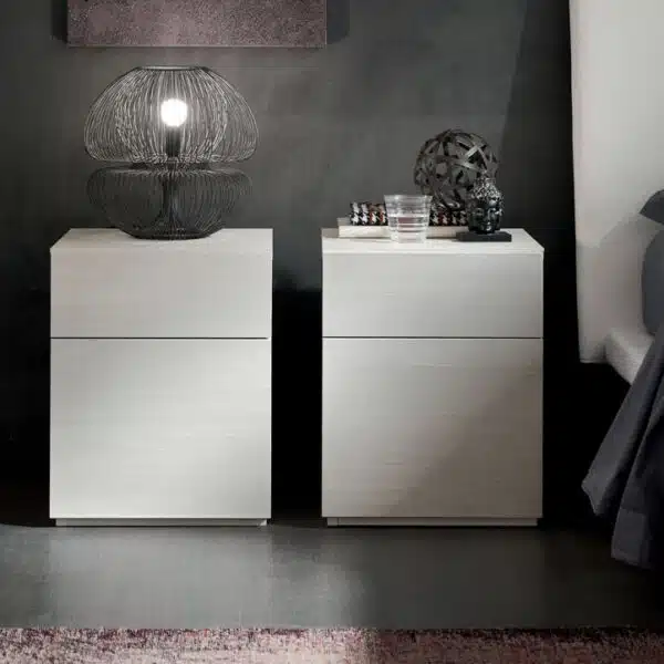 Brio - Comodino moderno 2 cassetti L 38,2 cm MARONESE ACF