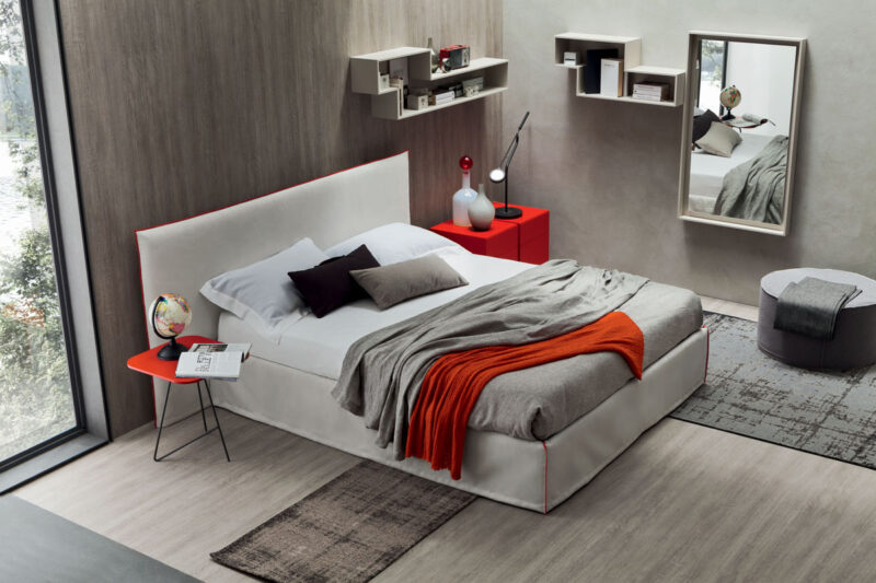 Brio - Comodino moderno 2 cassetti L 38,2 cm MARONESE ACF