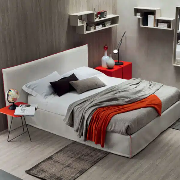 Relax - Letto matrimoniale imbottito in tessuto o ecopelle MARONESE ACF