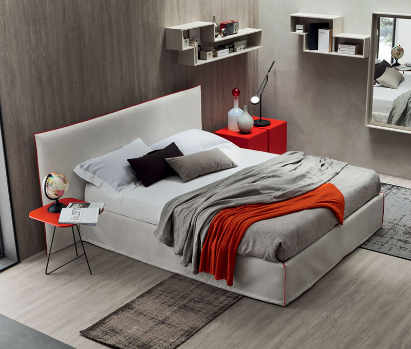 Relax - Letto matrimoniale imbottito in tessuto o ecopelle MARONESE ACF