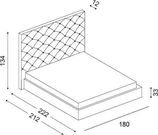 Class - Letto matrimoniale moderno ed elegante con linee classiche