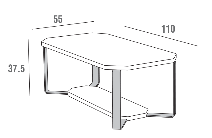Aurora - Tavolino moderno da salotto rettangolare TA376