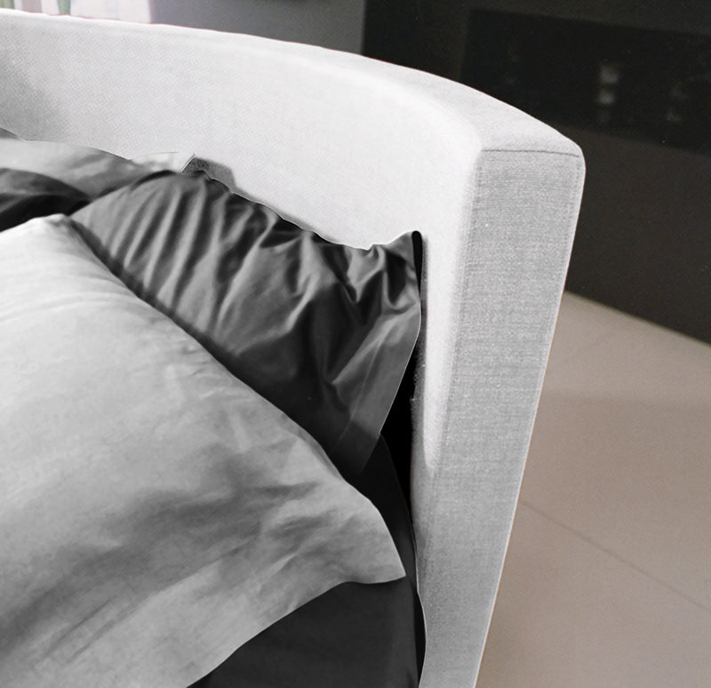 Ring Lux - Letto rotondo con testiera curva