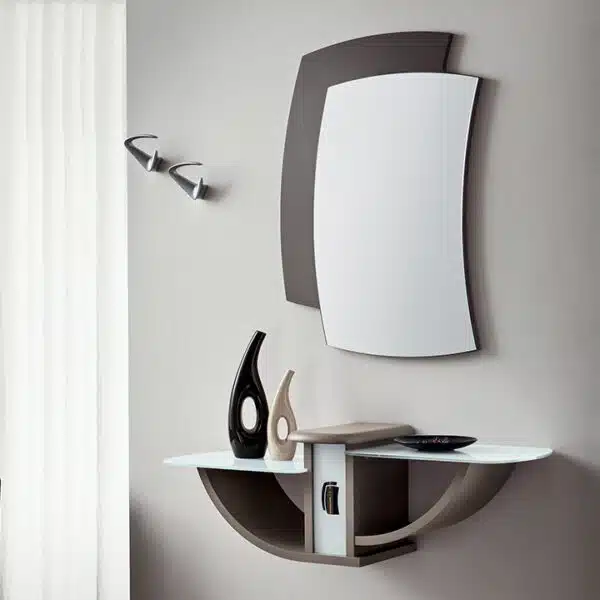 Mobile ingresso Gondola 670 La Primavera in un ambiente moderno, con consolle sospesa e specchio sagomato