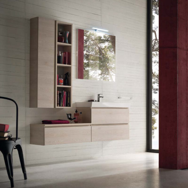 CL001 - Mobile arredo bagno design L.141 cm personalizzabile COMPAB