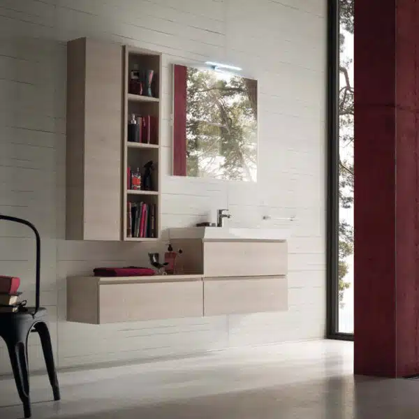 CL001 - Mobile arredo bagno design L.141 cm personalizzabile COMPAB