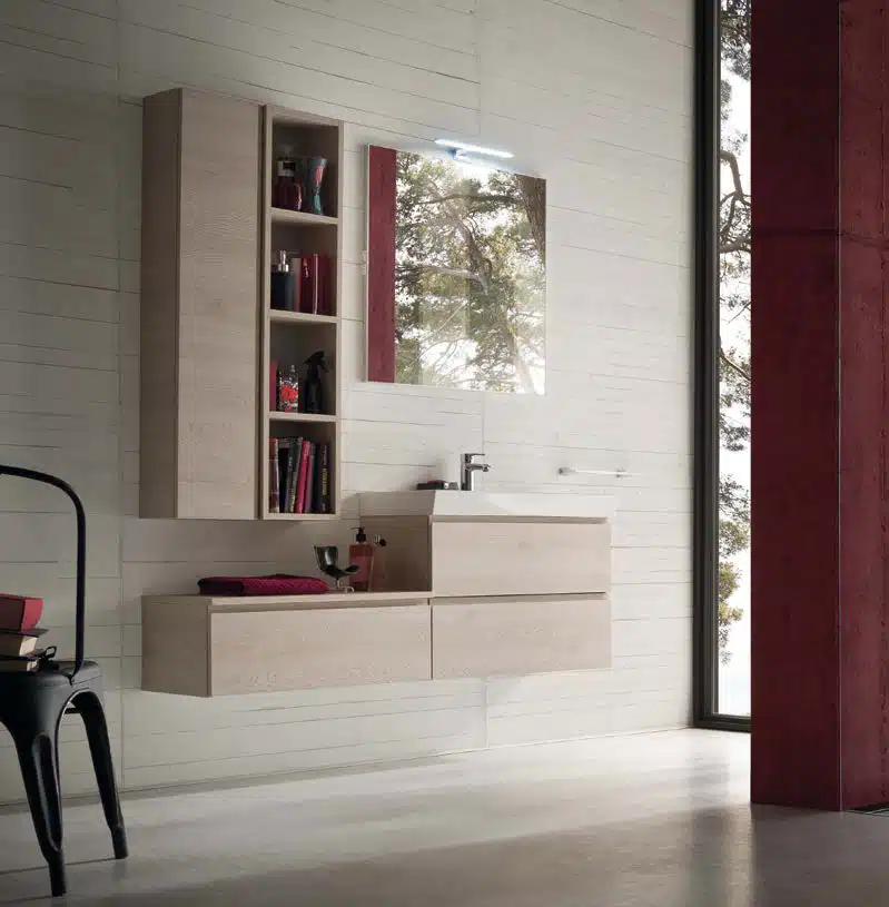 CL001 - Mobile arredo bagno design L.141 cm personalizzabile COMPAB