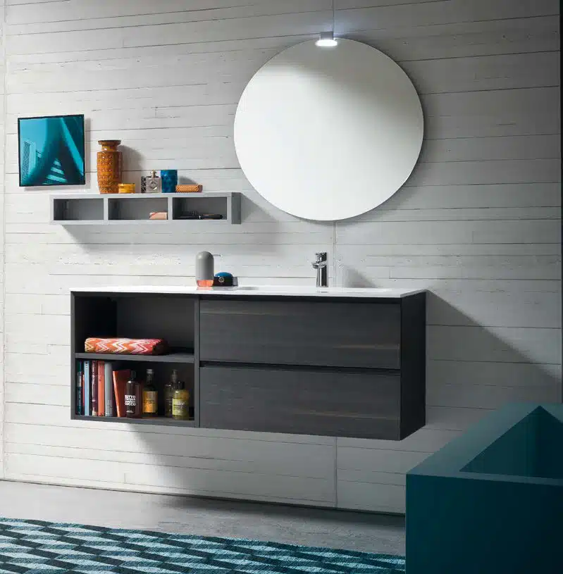 CL012 - Mobile arredo bagno design L.120,5 cm personalizzabile COMPAB
