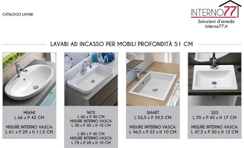 LAVABI INCASSO 51CM