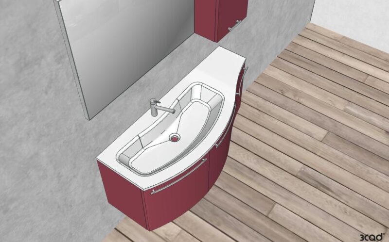 Jolly W907 – Mobile arredo bagno curvo L.130.5 cm personalizzabile Arcom - immagine 2