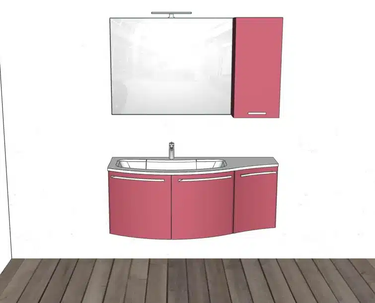 Mobile Bagno Curvo Arcom Jolly W907 - Design Moderno Italiano - foto 6