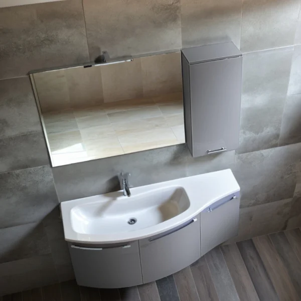 Jolly W907 – Mobile arredo bagno curvo L.130.5 cm personalizzabile Arcom