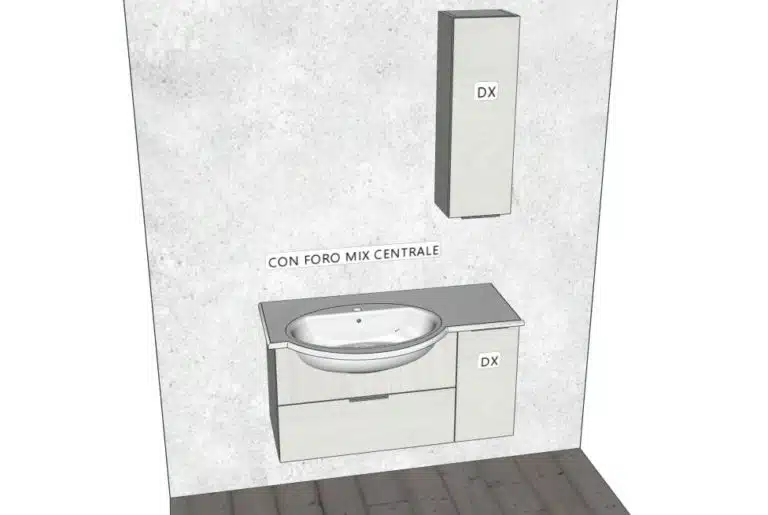Progetto di arredobagno INTERNO77, rendering 3