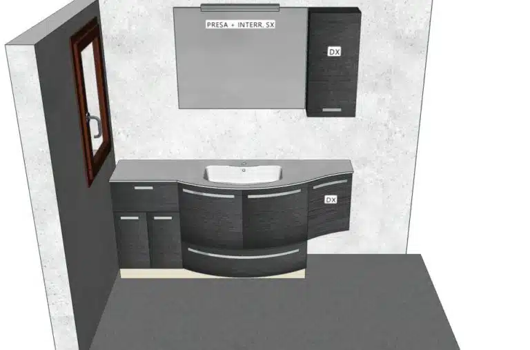 Progetto di arredobagno INTERNO77, rendering 12