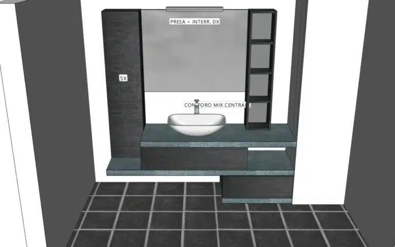 Progetto di arredobagno INTERNO77, rendering 55