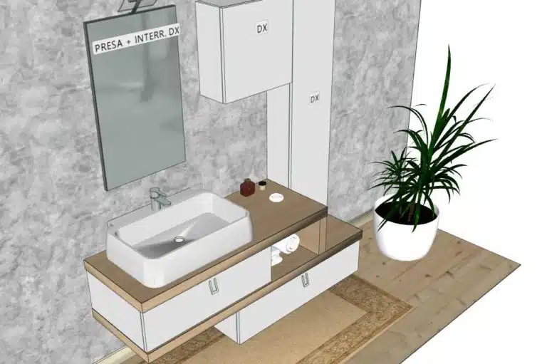 Progetto di arredobagno INTERNO77, rendering 62