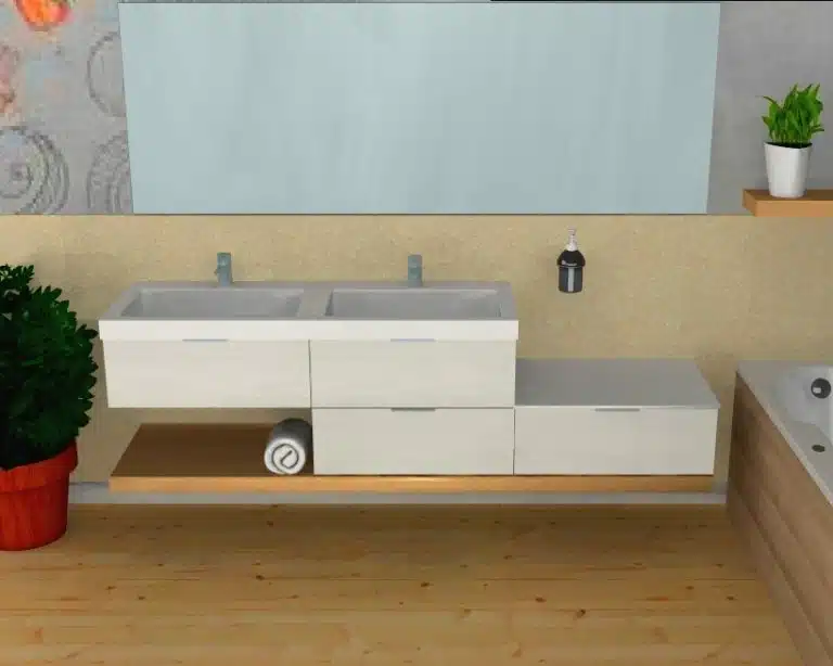 Progetto di arredobagno INTERNO77, rendering 100
