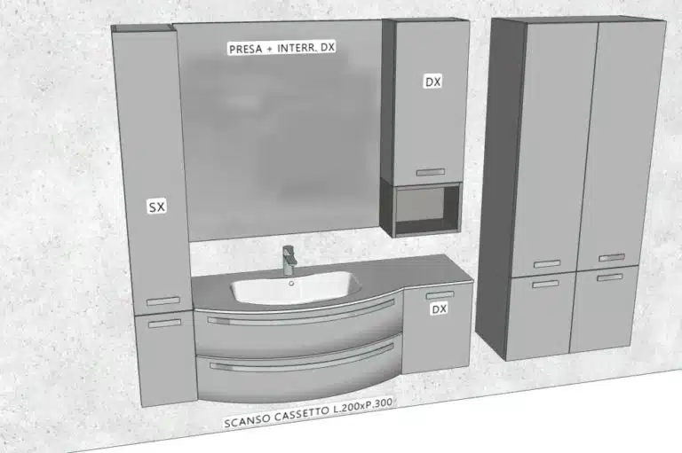 Progetto di arredobagno INTERNO77, rendering 107