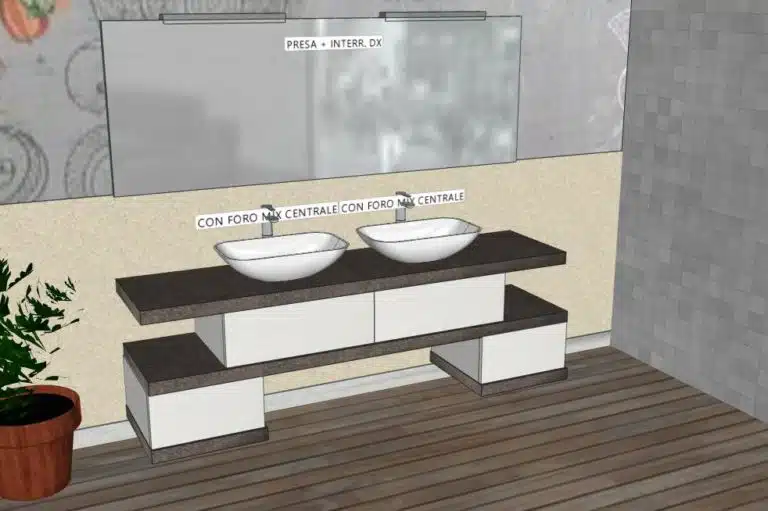 Progetto di arredobagno INTERNO77, rendering 111