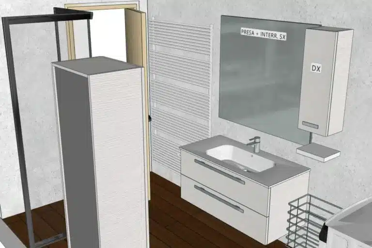 Progetto di arredobagno INTERNO77, rendering 112
