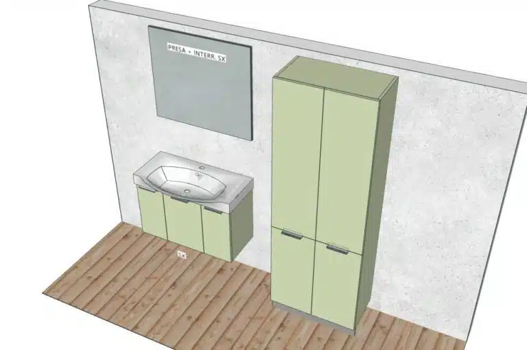 Progetto di arredobagno INTERNO77, rendering 128
