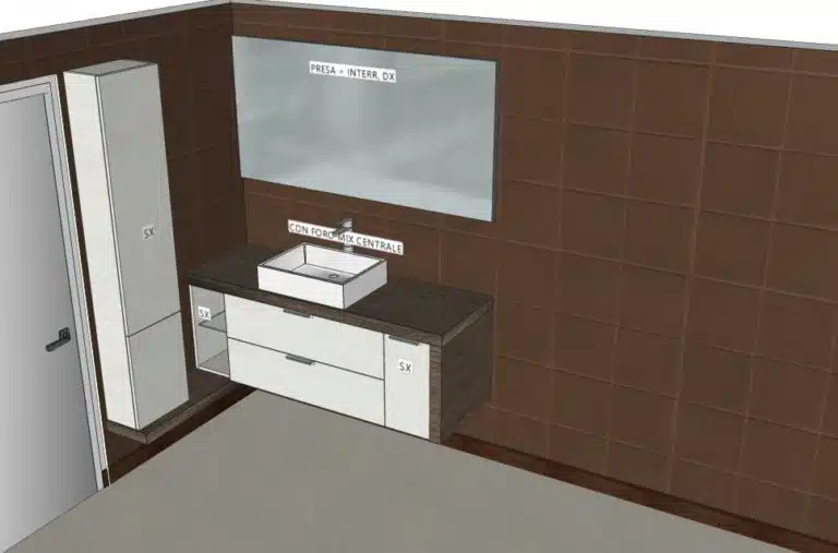 Progetto di arredobagno INTERNO77, rendering 131
