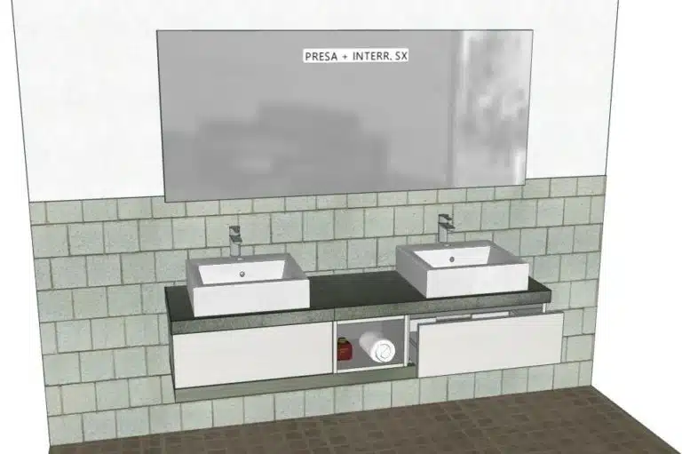 Progetto di arredobagno INTERNO77, rendering 138