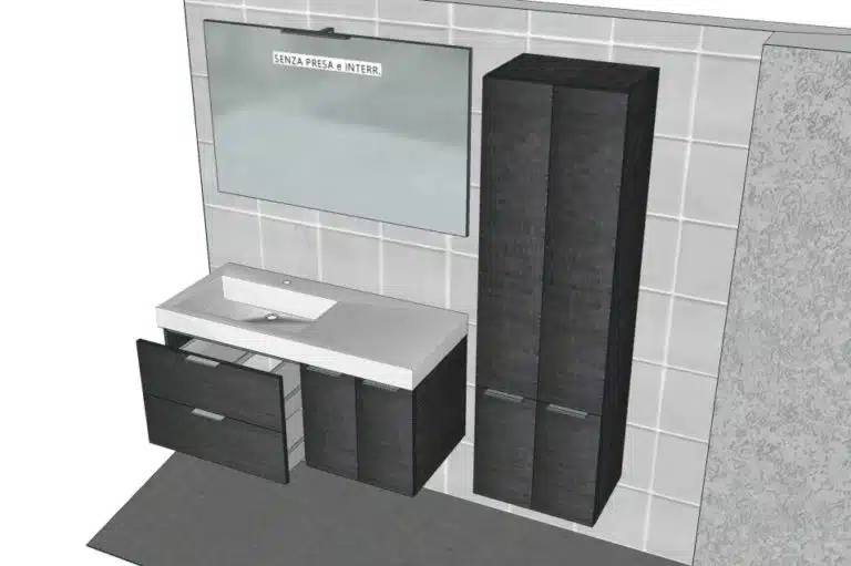 Progetto di arredobagno INTERNO77, rendering 139