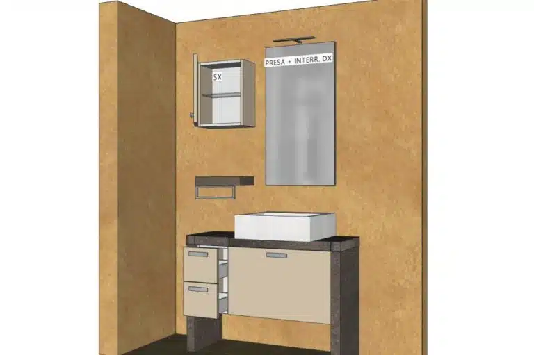 Progetto di arredobagno INTERNO77, rendering 142
