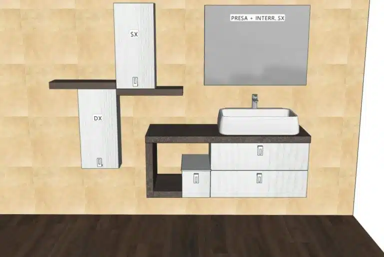 Progetto di arredobagno INTERNO77, rendering 160