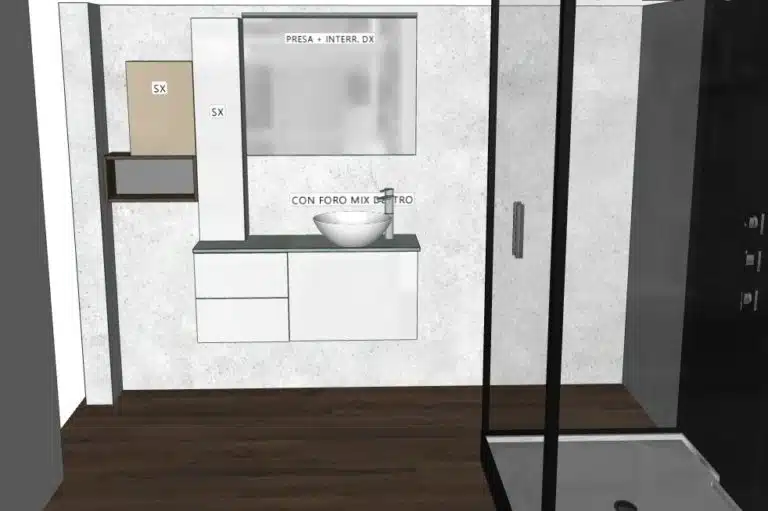 Progetto di arredobagno INTERNO77, rendering 170