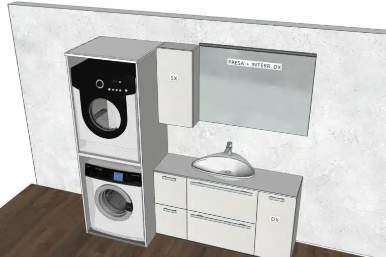Progetto di arredobagno INTERNO77, rendering 192
