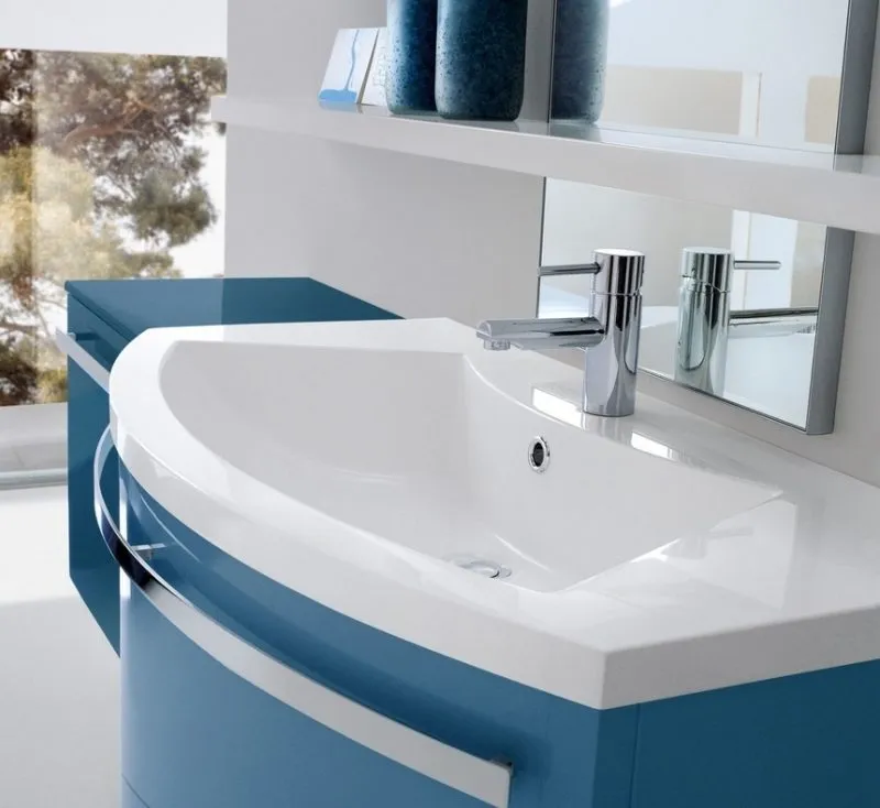 CH 11 - Mobile arredo bagno curvo L.147 cm personalizzabile COMPAB