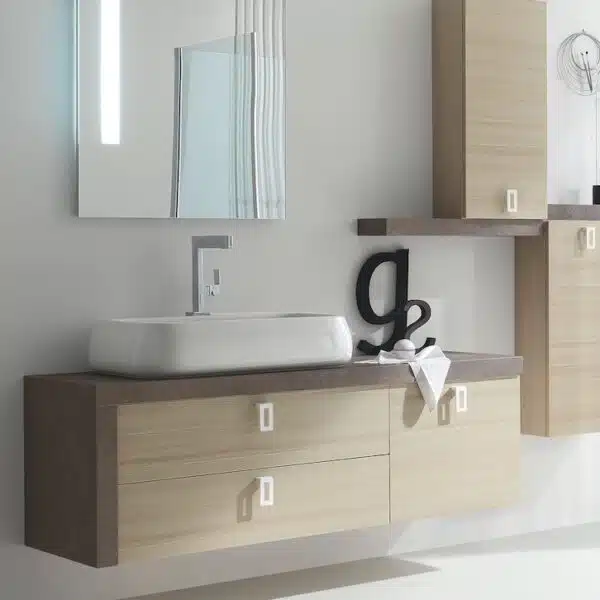 B201 Y12 - Mobile arredo bagno design L.141 cm personalizzabile COMPAB