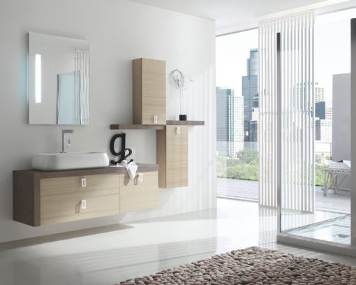 B201 Y12 - Mobile arredo bagno design L.141 cm personalizzabile COMPAB