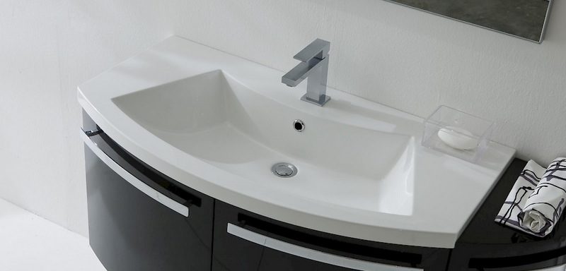 B201 06B - Mobile arredo bagno curvo L.130 cm personalizzabile COMPAB