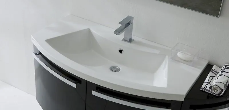 B201 06B - Mobile arredo bagno curvo L.130 cm personalizzabile COMPAB