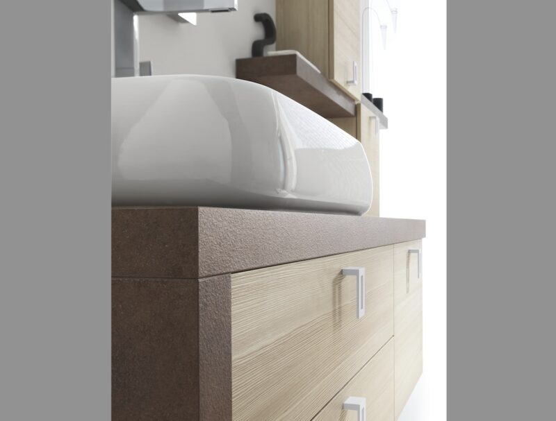 B201 Y12 - Mobile arredo bagno design L.141 cm personalizzabile COMPAB
