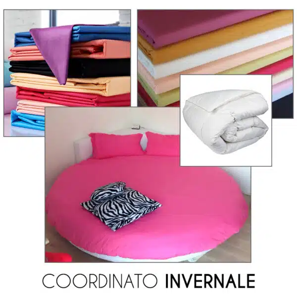 Coordinato INVERNALE per letto tondo - Lenzuola con piumone