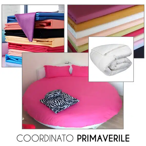 Coordinato PRIMAVERILE per letto tondo - Lenzuola con piumone