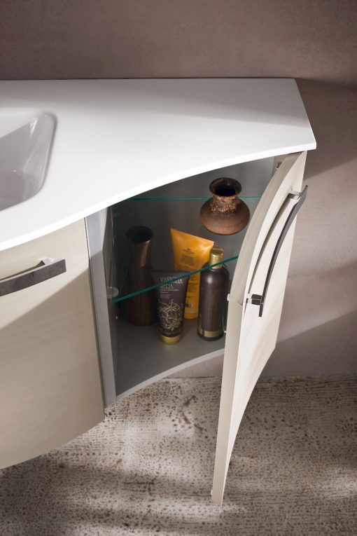 B201 12 - Mobile arredo bagno curvo L.125 cm personalizzabile COMPAB